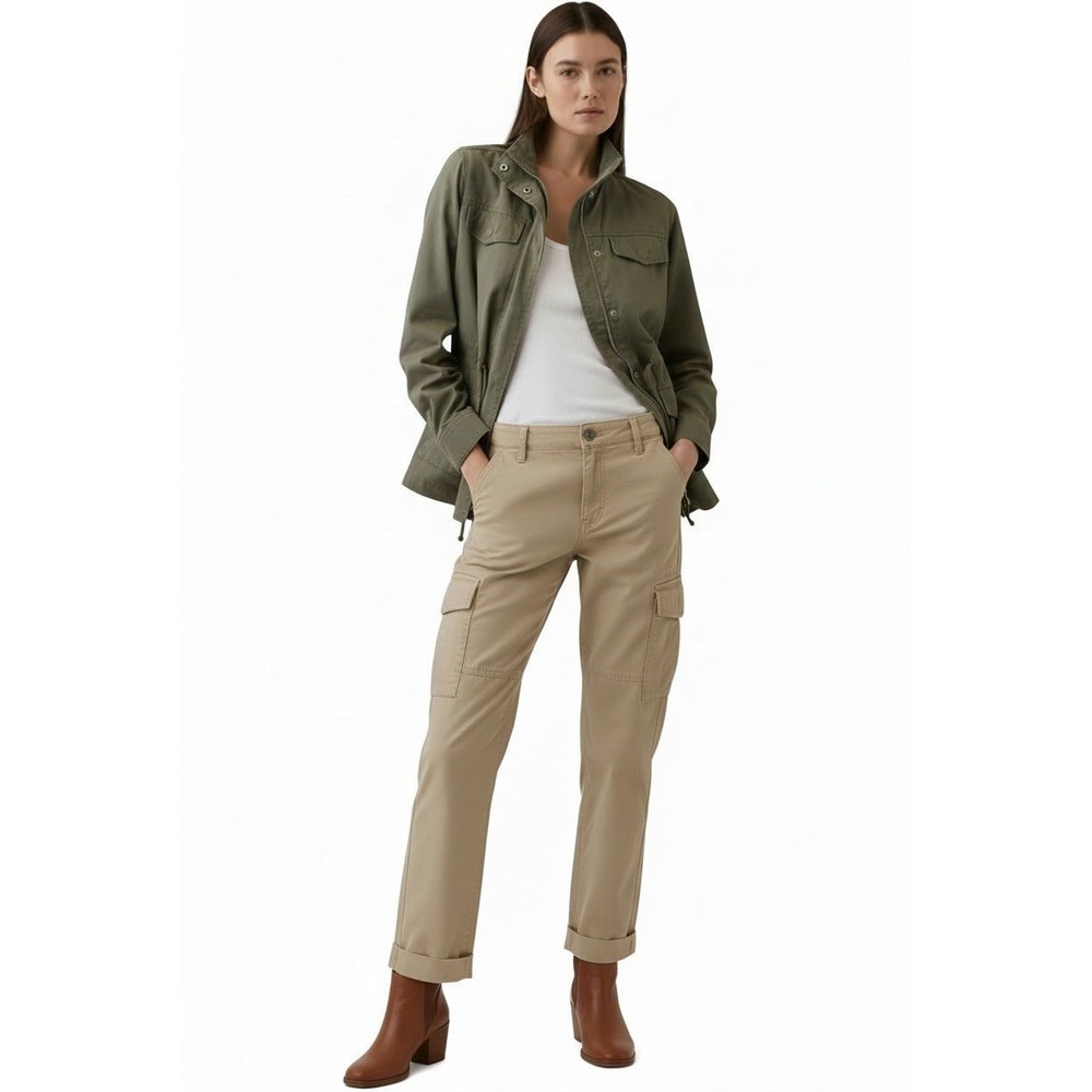 Hidden Jeans Khaki Cargo Pants Straight Leg Tan Utility Y2K Minimalist Size 25 - Picture 1 of 13
